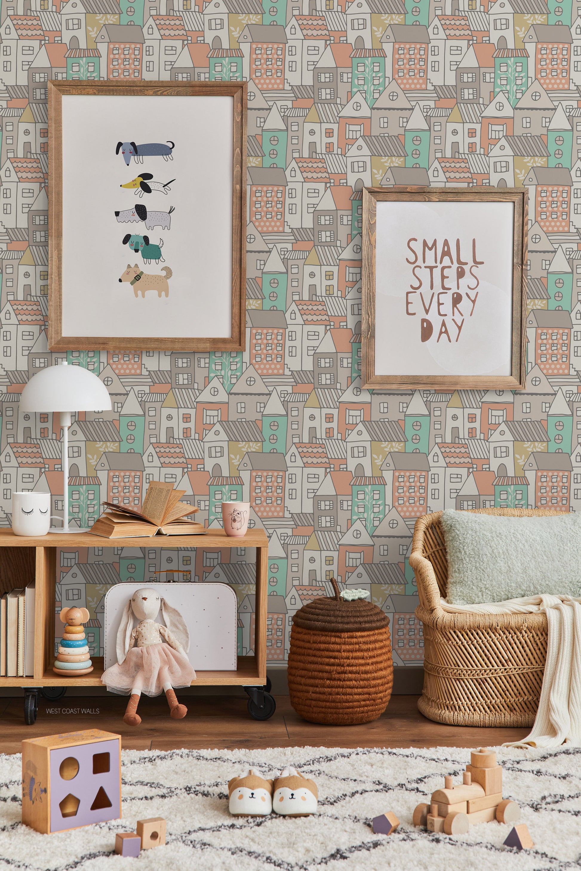 Whimsical Village Wallpaper