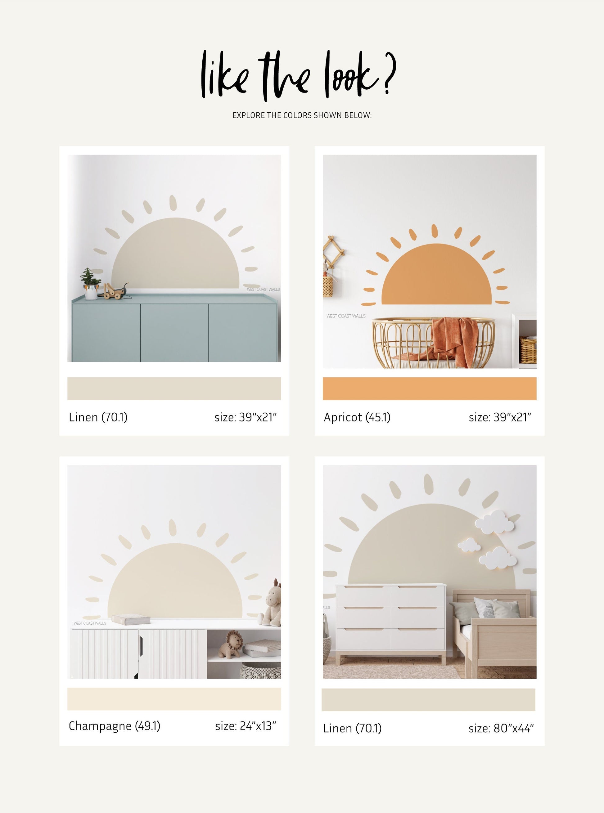 Customisable Large Sun Removable Wall Decal