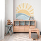 Sun and Sea Removable Arch Decal / Surf Theme / Watercolor Sun Decal / Sun Nursery Decor / Playroom Wall Decal / Nursery Wallpaper