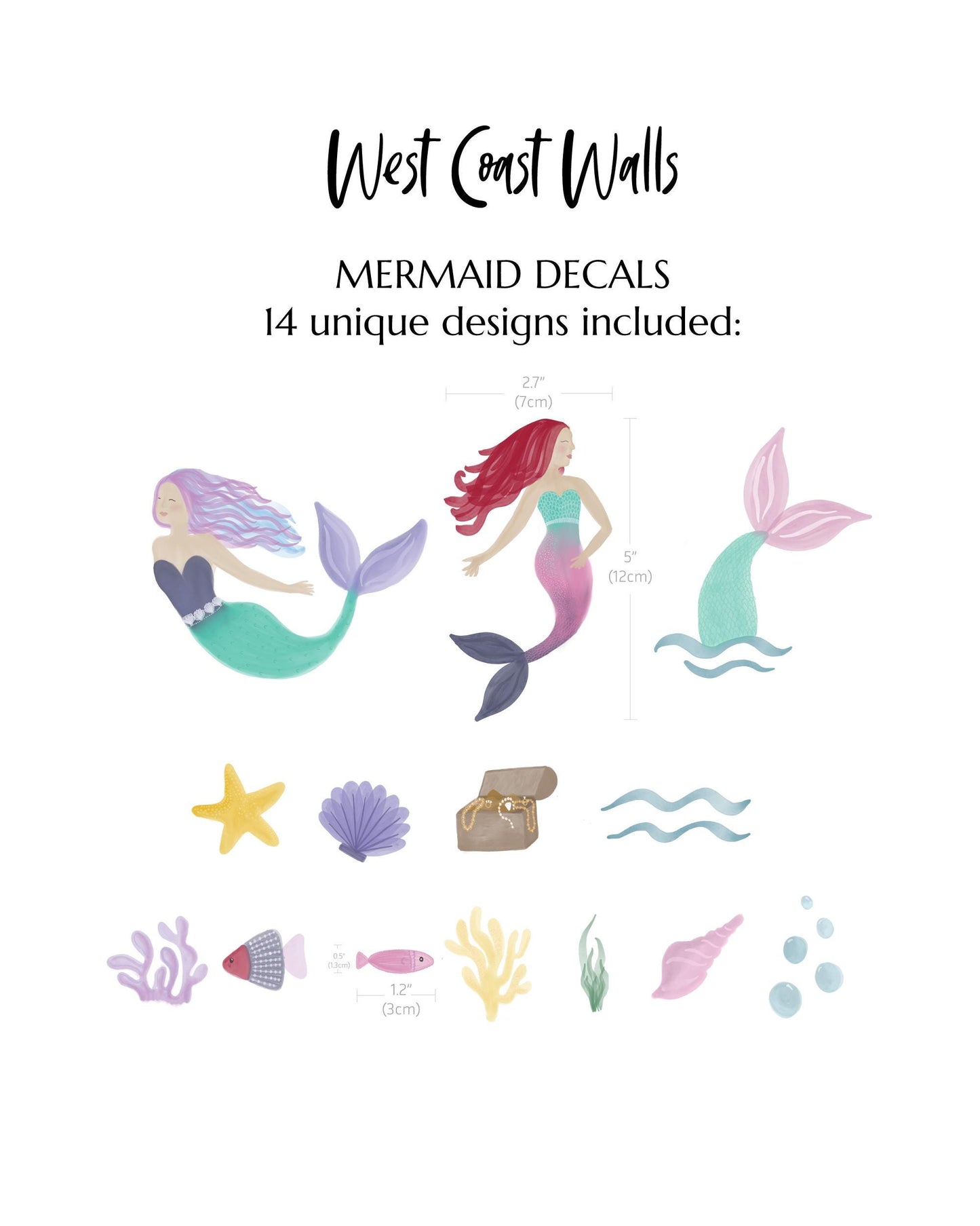 Mermaid Removable Wall Decals