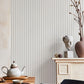 Grey and White Stripe Wallpaper / Custom Color Wallpaper / Striped Wallpaper / Pinstripe Wallpaper / Vintage Pinstripes