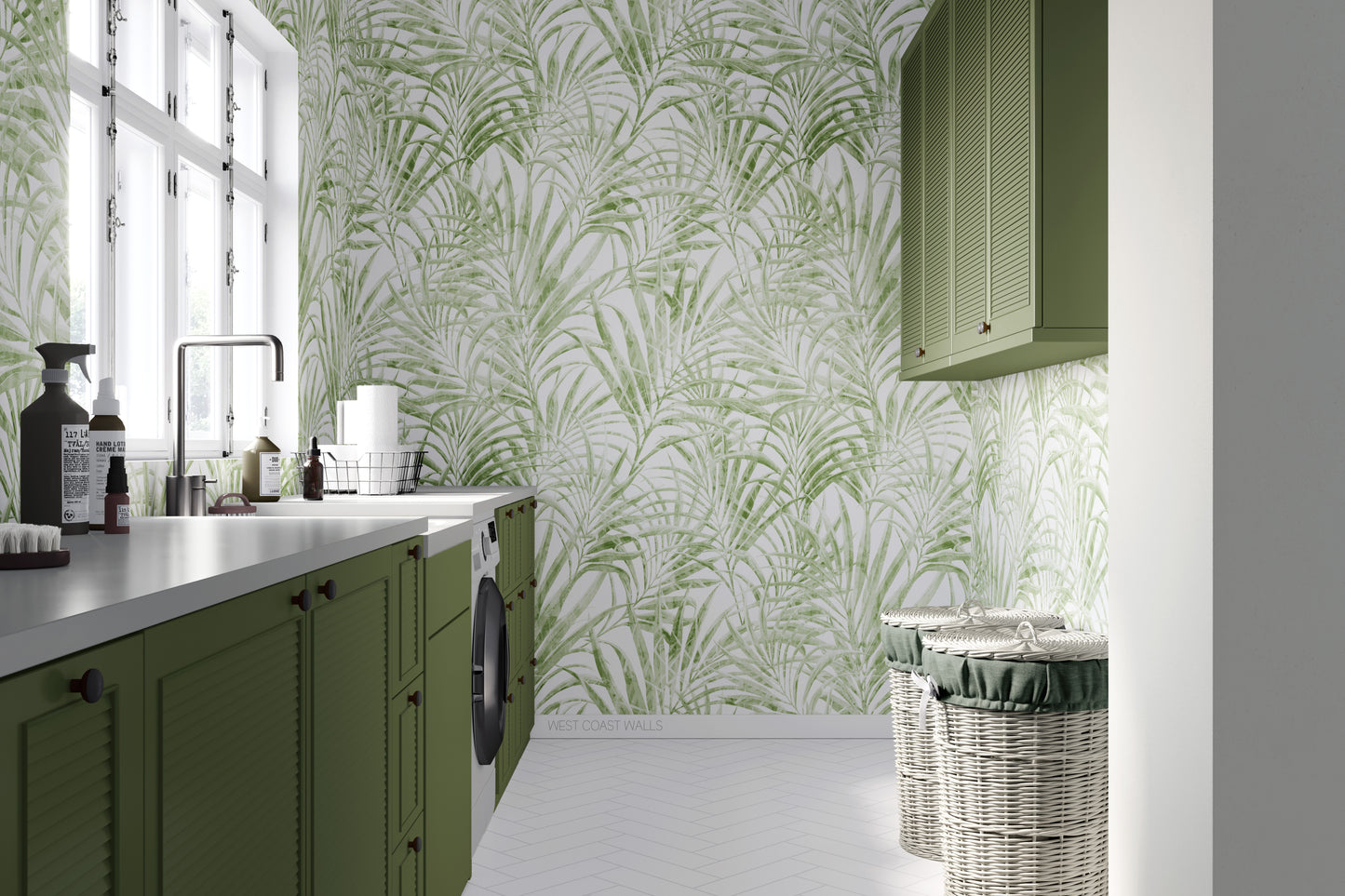Sage Palm Leaves Wallpaper
