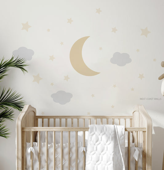 Stars Clouds and Moon Decal Set