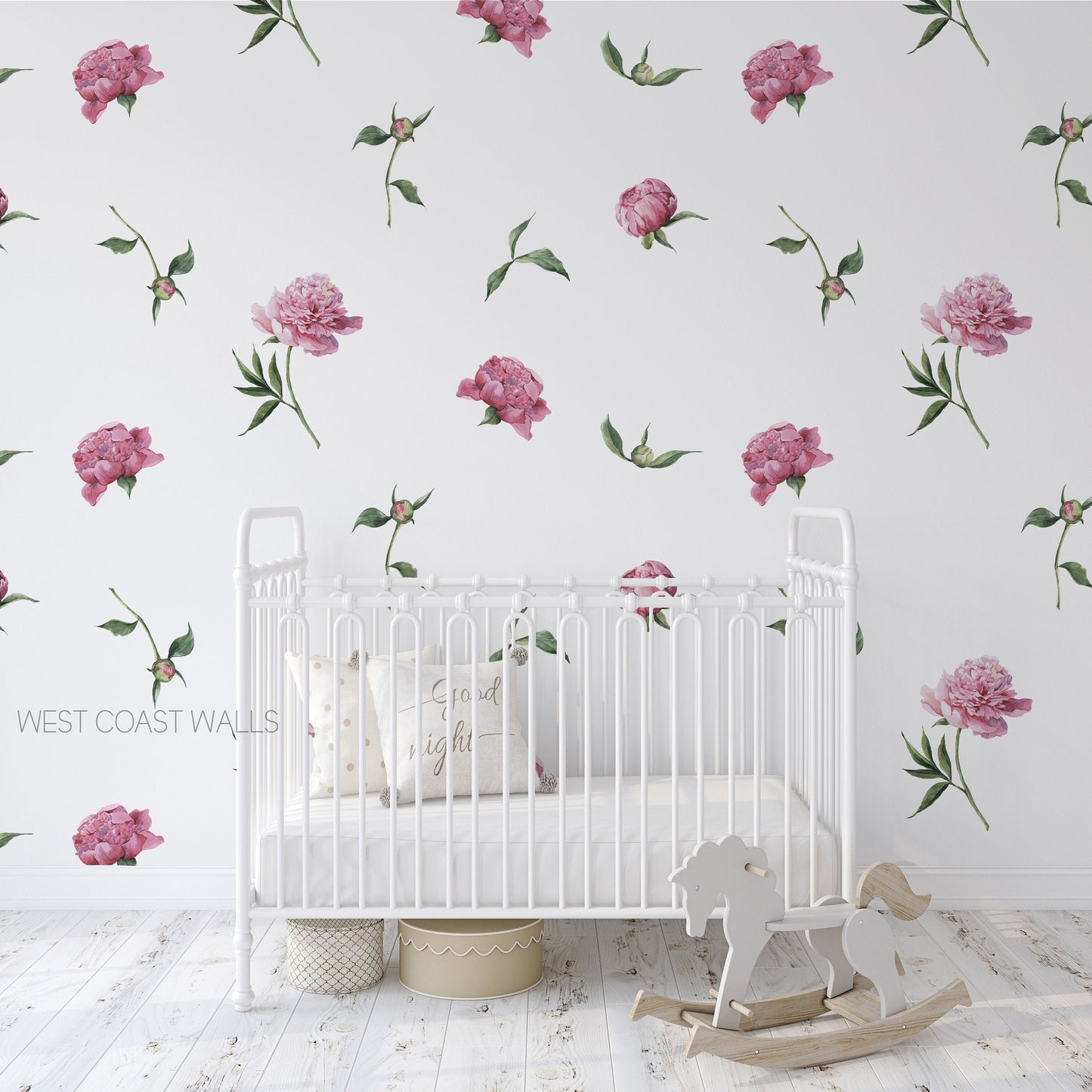 Watercolor Peony Removable Decals