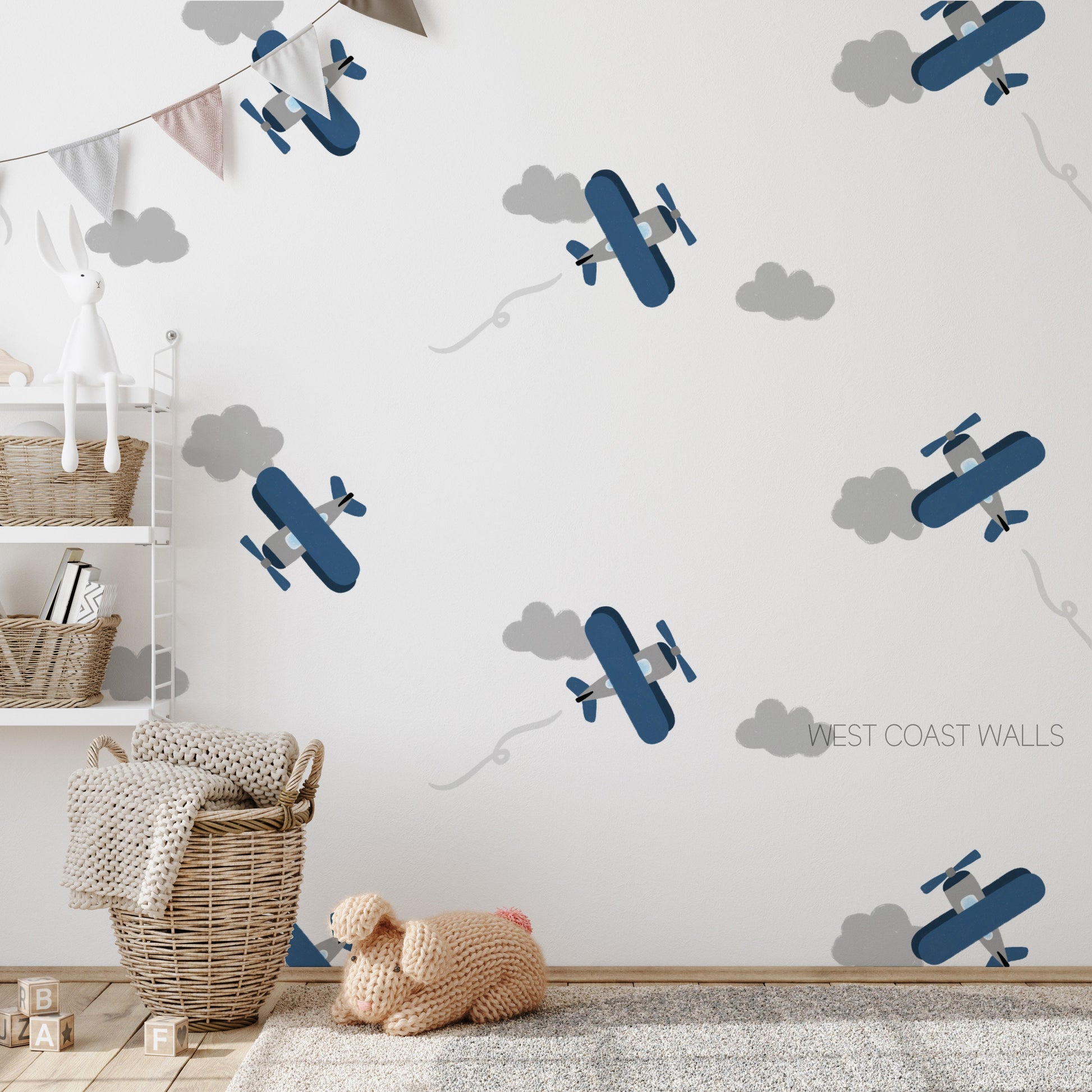 Painted Airplane Removable Wall Decals