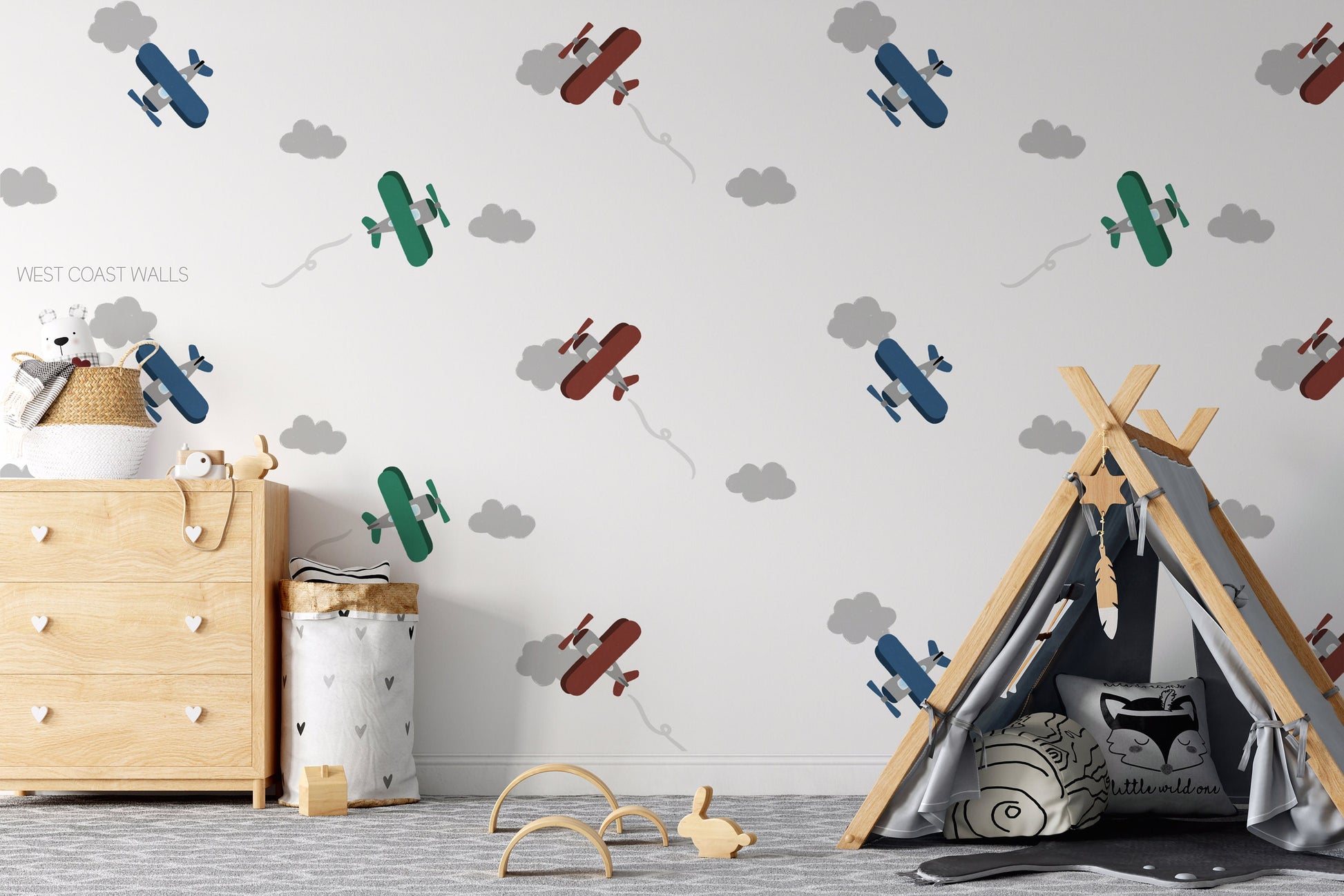 Painted Airplane Removable Wall Decals