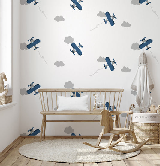 Painted Airplane Removable Wall Decals