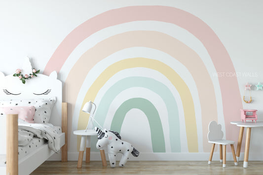 Muted Pastel Rainbow Mural