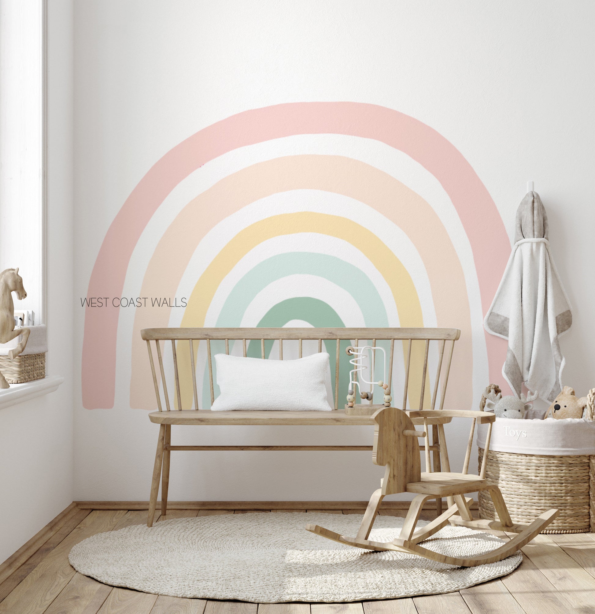 Large Muted Pastel Rainbow Removable Wall Decal