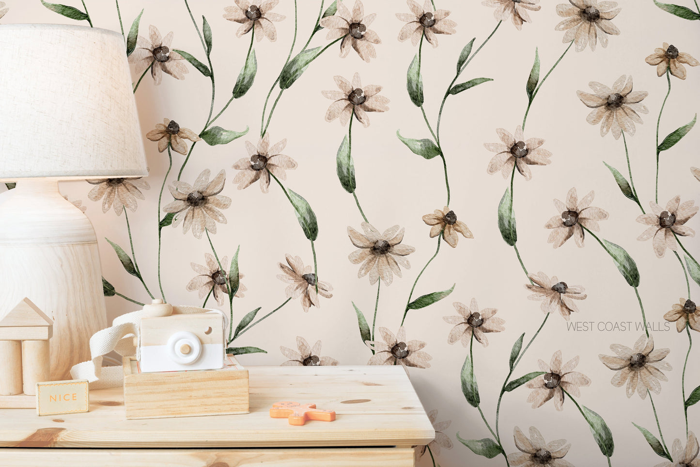 Muted Blooms Floral Wallpaper