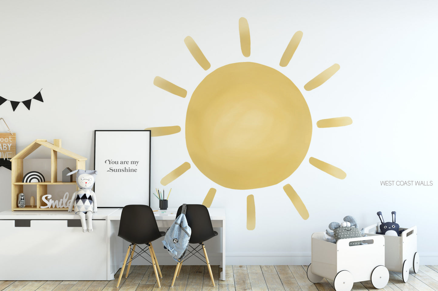 Large Full Size Painted Sun Removable Wall Decal