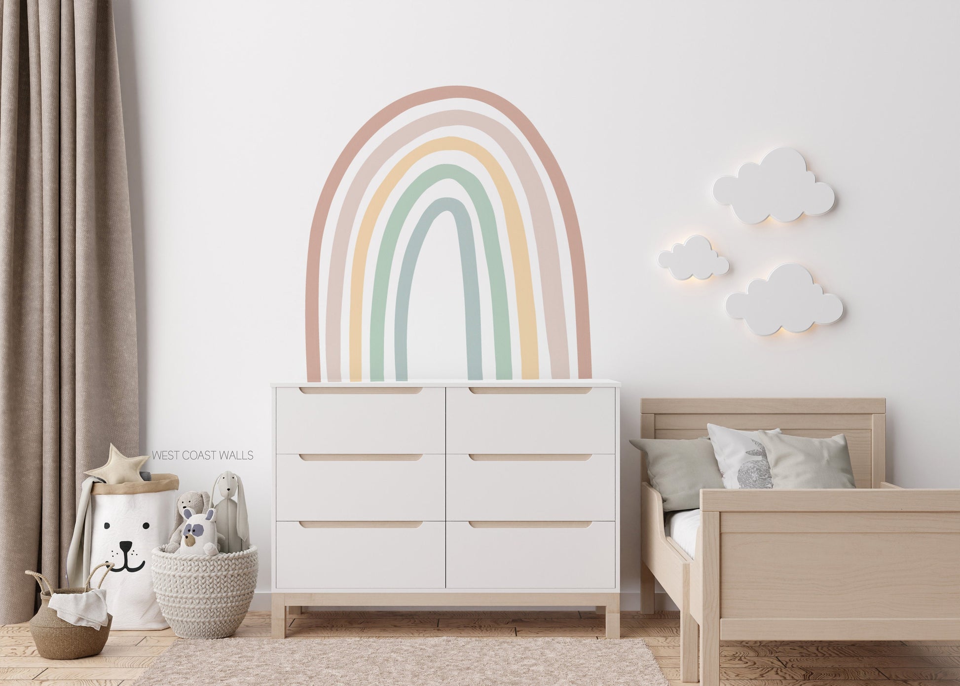 Neutral Muted Rainbow Removable Wall Decal