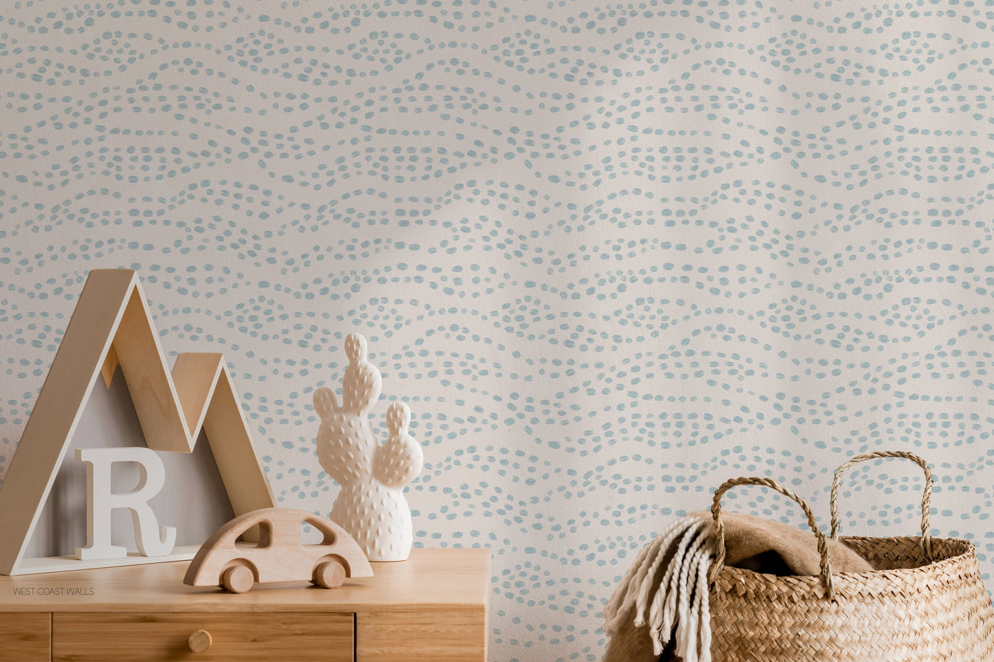 Boho Dot Wave Wallpaper / Bohemian Style / Eclectic Wallpaper / Hand Drawn Wallpaper / Boho Feature Wall
